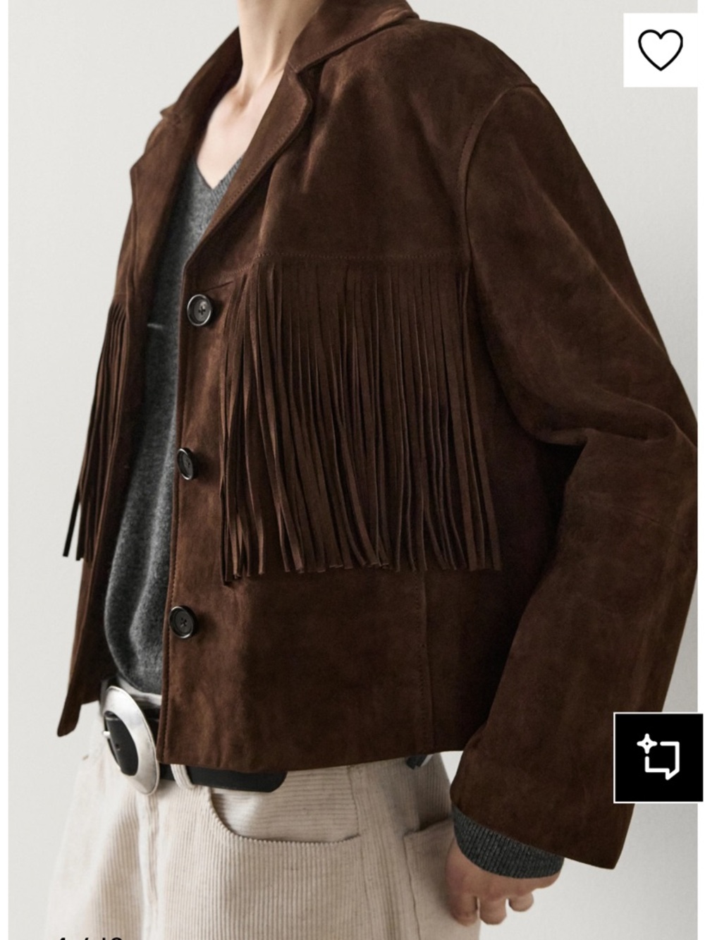 Massimo Dutti Brown Suede Fringe Jacket - Picture 7 of 10